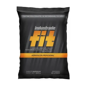 Sobre de bebida hidratante sin azúcar sabor naranja FIT Industrade para preparar 20 litros