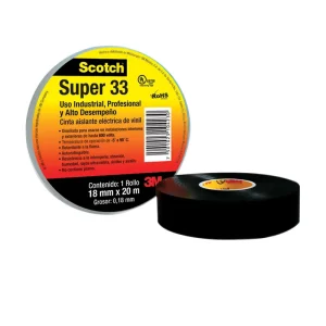 Cinta eléctrica de vinil Scotch Super 33 MEX 3M de 3/4 pulgada modelo ME900103271