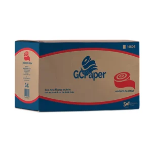 Papel higiénico jumbo GCPAPER 14806, caja con 6 rollos de 360 metros para dispensador institucional