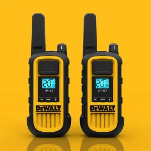 Radios Walkie Talkies Dewalt DXFRS800 de alta resistencia, UHF/FM, 462/467MHz, paquete con 2 piezas