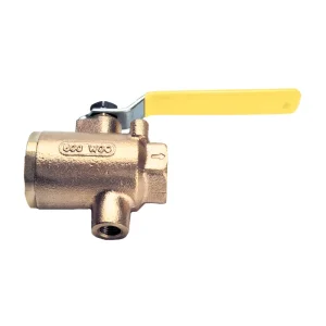Válvula de bola de bronce Apollo 3/8 pulgadas con desfogue, puerto completo, 125 PSI, modelo 7K-102-27