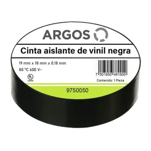 Cinta de vinil Argos – 3/4" x 18 m – Aislante eléctrica flexible